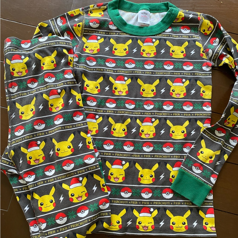 Hanna Andersson Pikachu Kids Pajama Set - Green, Yellow, Red, Black